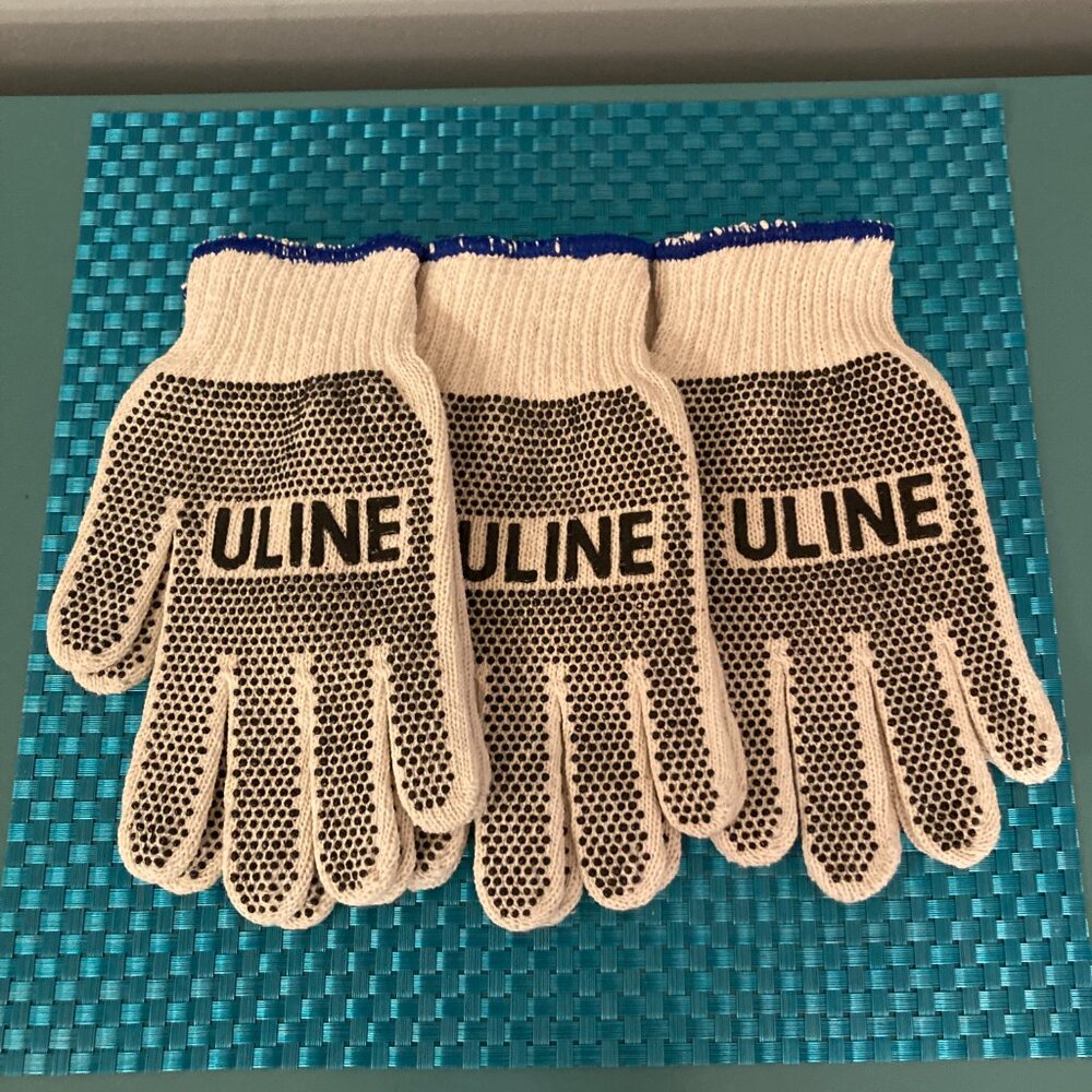 Uline Knit Grip Texture Work Gloves NWOT Three Pairs